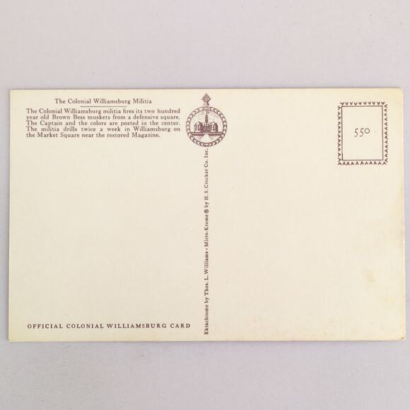 The Colonial Williamsburg Militia Virginia 1960s Postcard VA PC - Picture 2 of 2